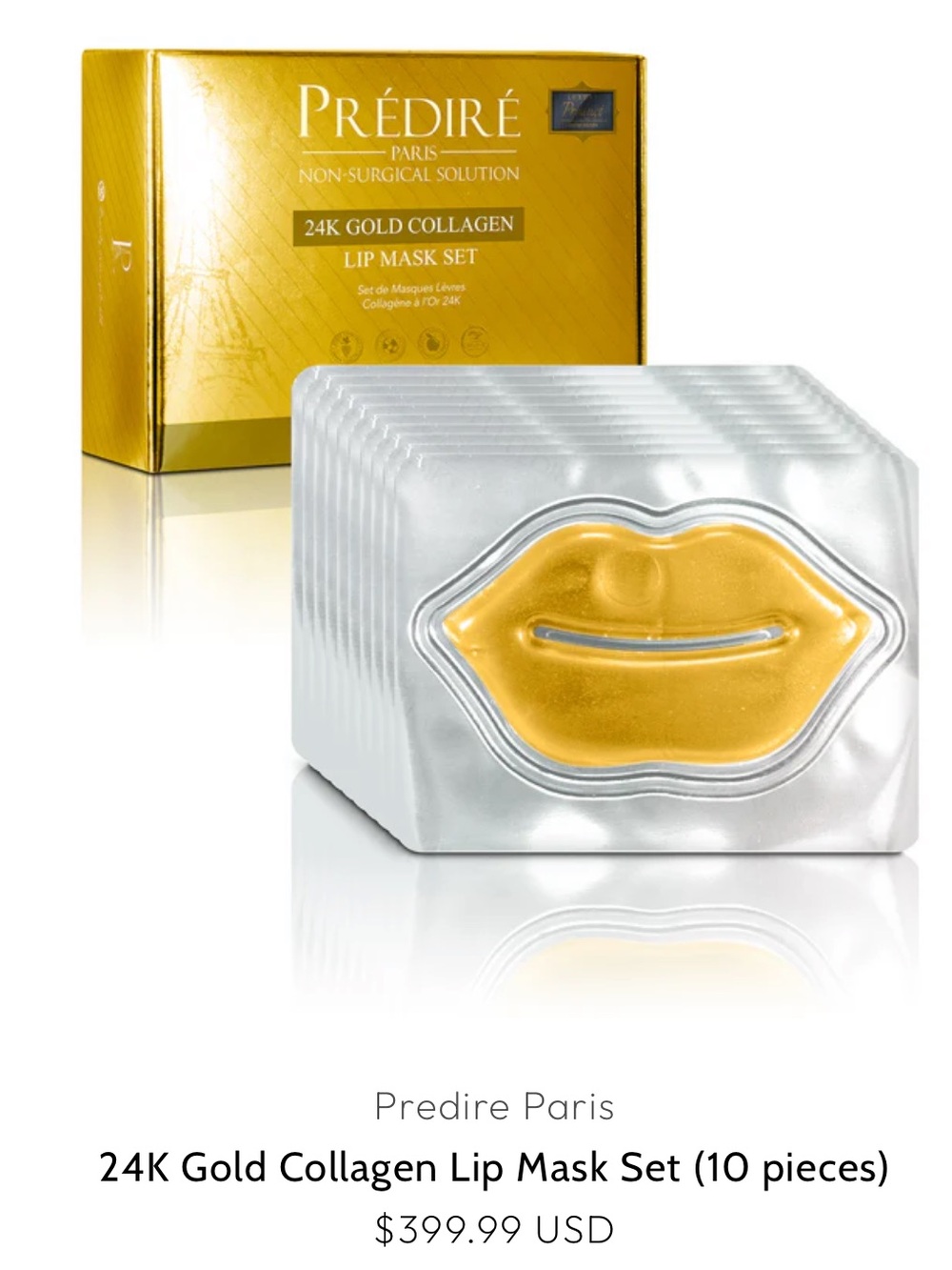 Prédiré Paris 24K Gold Collagen Lip Mask Set 10pc